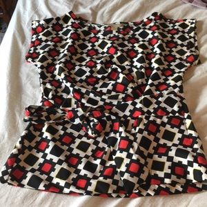 Black, white, red and yellow work top